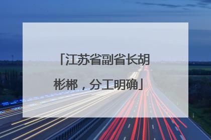 江苏省副省长胡彬郴，分工明确
