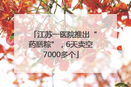 江苏一医院推出“药膳粽”，6天卖空7000多个