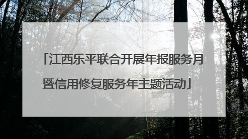 江西乐平联合开展年报服务月暨信用修复服务年主题活动