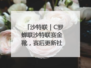 沙特联｜C罗蝉联沙特联赛金靴，赛后更新社媒暗示离队：这个章节结束了