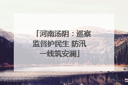 河南汤阴：巡察监督护民生 防汛一线筑安澜