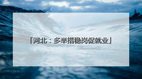 河北：多举措稳岗促就业