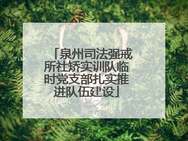 泉州司法强戒所社矫实训队临时党支部扎实推进队伍建设
