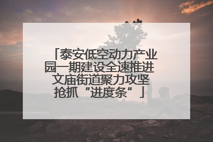 泰安低空动力产业园一期建设全速推进 文庙街道聚力攻坚抢抓“进度条”