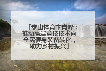 泰山体育卞青峰：推动高端竞技技术向全民健身装备转化，助力乡村振兴