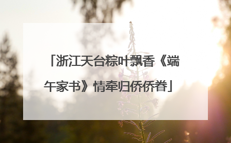 浙江天台粽叶飘香《端午家书》情牵归侨侨眷