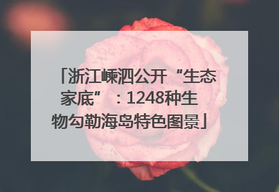 浙江嵊泗公开“生态家底”：1248种生物勾勒海岛特色图景