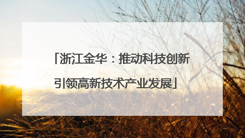 浙江金华：推动科技创新引领高新技术产业发展