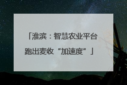 淮滨：智慧农业平台跑出麦收“加速度”