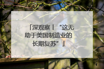深观察丨“这无助于美国制造业的长期复苏”