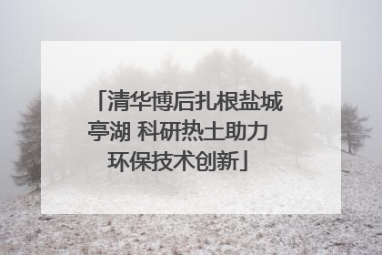 清华博后扎根盐城亭湖 科研热土助力环保技术创新