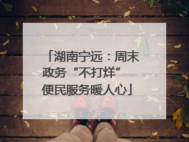 湖南宁远：周末政务“不打烊” 便民服务暖人心
