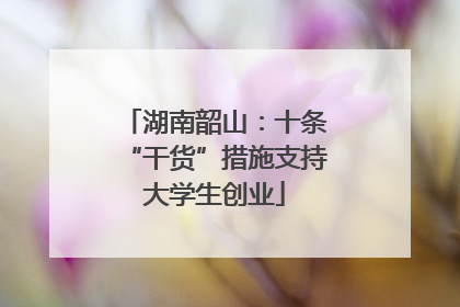 湖南韶山：十条“干货”措施支持大学生创业