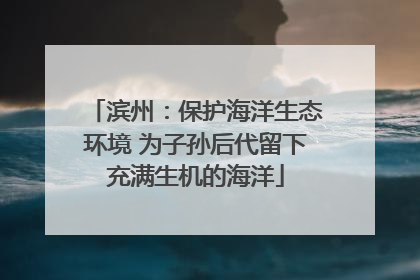 滨州：保护海洋生态环境 为子孙后代留下充满生机的海洋