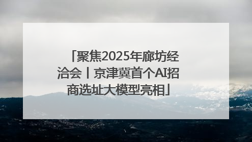 聚焦2025年廊坊经洽会丨京津冀首个AI招商选址大模型亮相