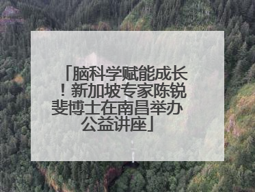 脑科学赋能成长！新加坡专家陈锐斐博士在南昌举办公益讲座