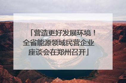 营造更好发展环境！全省能源领域民营企业座谈会在郑州召开
