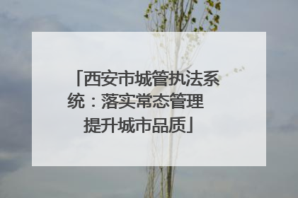 西安市城管执法系统：落实常态管理 提升城市品质