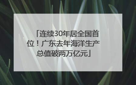 连续30年居全国首位！广东去年海洋生产总值破两万亿元