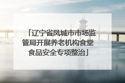 辽宁省凤城市市场监管局开展养老机构食堂食品安全专项整治