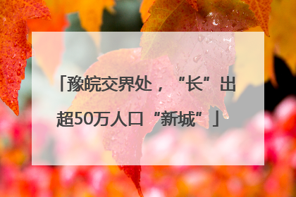 豫皖交界处，“长”出超50万人口“新城”