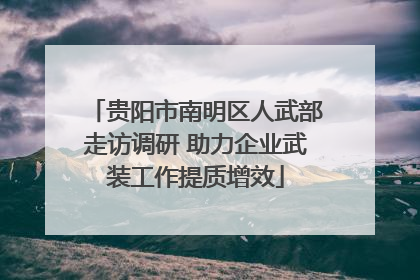 贵阳市南明区人武部走访调研 助力企业武装工作提质增效