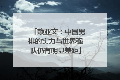 赖亚文：中国男排的实力与世界强队仍有明显差距