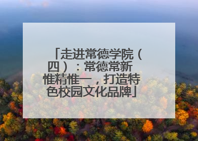 走进常德学院（四）：常德常新 惟精惟一，打造特色校园文化品牌