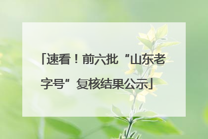 速看！前六批“山东老字号”复核结果公示