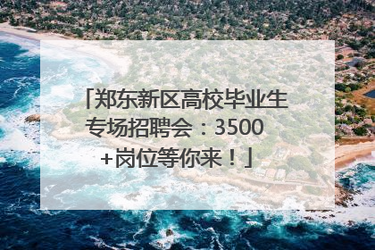 郑东新区高校毕业生专场招聘会：3500+岗位等你来！