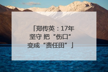 郑传英：17年坚守 把“伤口”变成“责任田”
