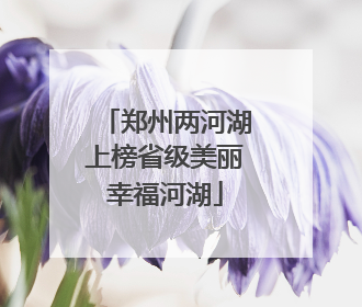 郑州两河湖上榜省级美丽幸福河湖