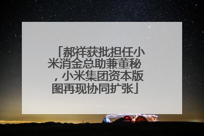 郝祥获批担任小米消金总助兼董秘，小米集团资本版图再现协同扩张