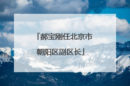 郝宝刚任北京市朝阳区副区长