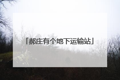 郝庄有个地下运输站
