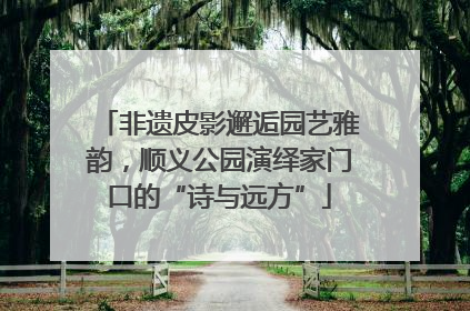 非遗皮影邂逅园艺雅韵，顺义公园演绎家门口的“诗与远方”