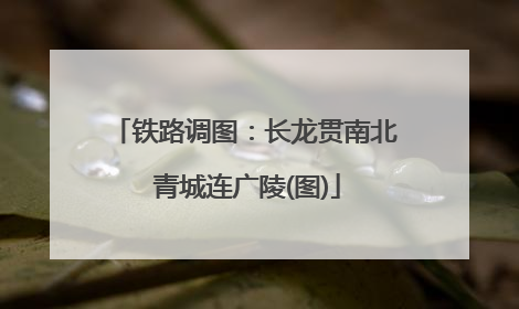 铁路调图：长龙贯南北 青城连广陵(图)