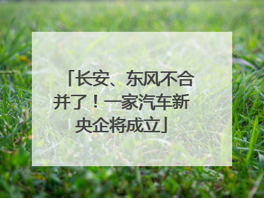 长安、东风不合并了！一家汽车新央企将成立