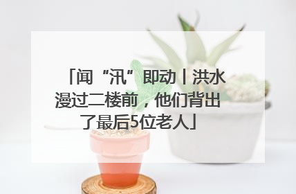 闻“汛”即动丨洪水漫过二楼前，他们背出了最后5位老人