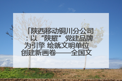 陕西移动铜川分公司：以“陕耀”党建品牌为引擎 绘就文明单位创建新画卷——全国文明单位创建纪实