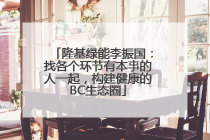 隆基绿能李振国：找各个环节有本事的人一起，构建健康的BC生态圈