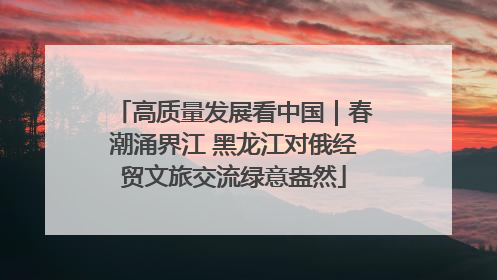 高质量发展看中国｜春潮涌界江 黑龙江对俄经贸文旅交流绿意盎然