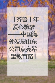 齐鲁十年 爱心筑梦——中国海外发展山东公司点亮希望教育路
