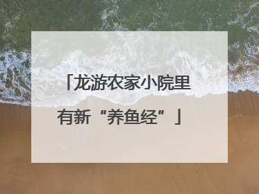 龙游农家小院里有新“养鱼经”