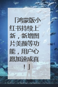 鸿蒙版小红书持续上新，新增图片美颜等功能，用户心愿加速成真！
