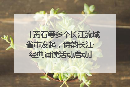 黄石等多个长江流域省市发起，诗韵长江·经典诵读活动启动