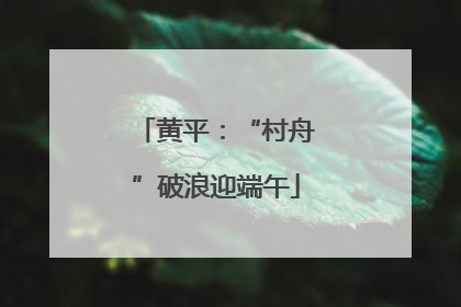黄平：“村舟”破浪迎端午