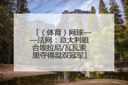 （体育）网球——法网：意大利组合埃拉尼/瓦瓦索里夺得混双冠军