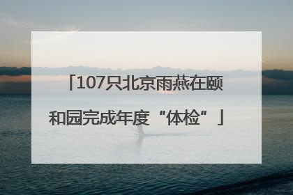 107只北京雨燕在颐和园完成年度“体检”