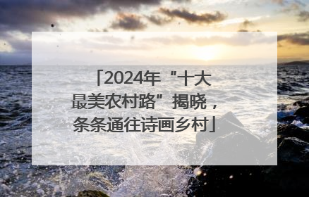2024年“十大最美农村路”揭晓，条条通往诗画乡村